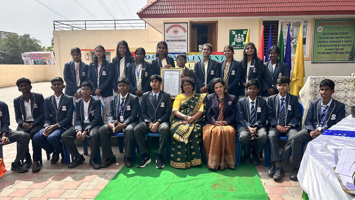 school awards with students and teacher