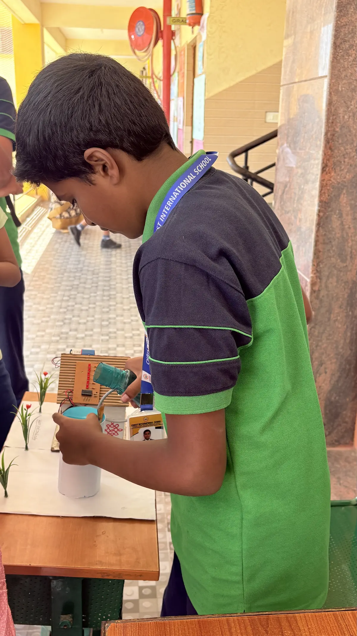 student experimenting