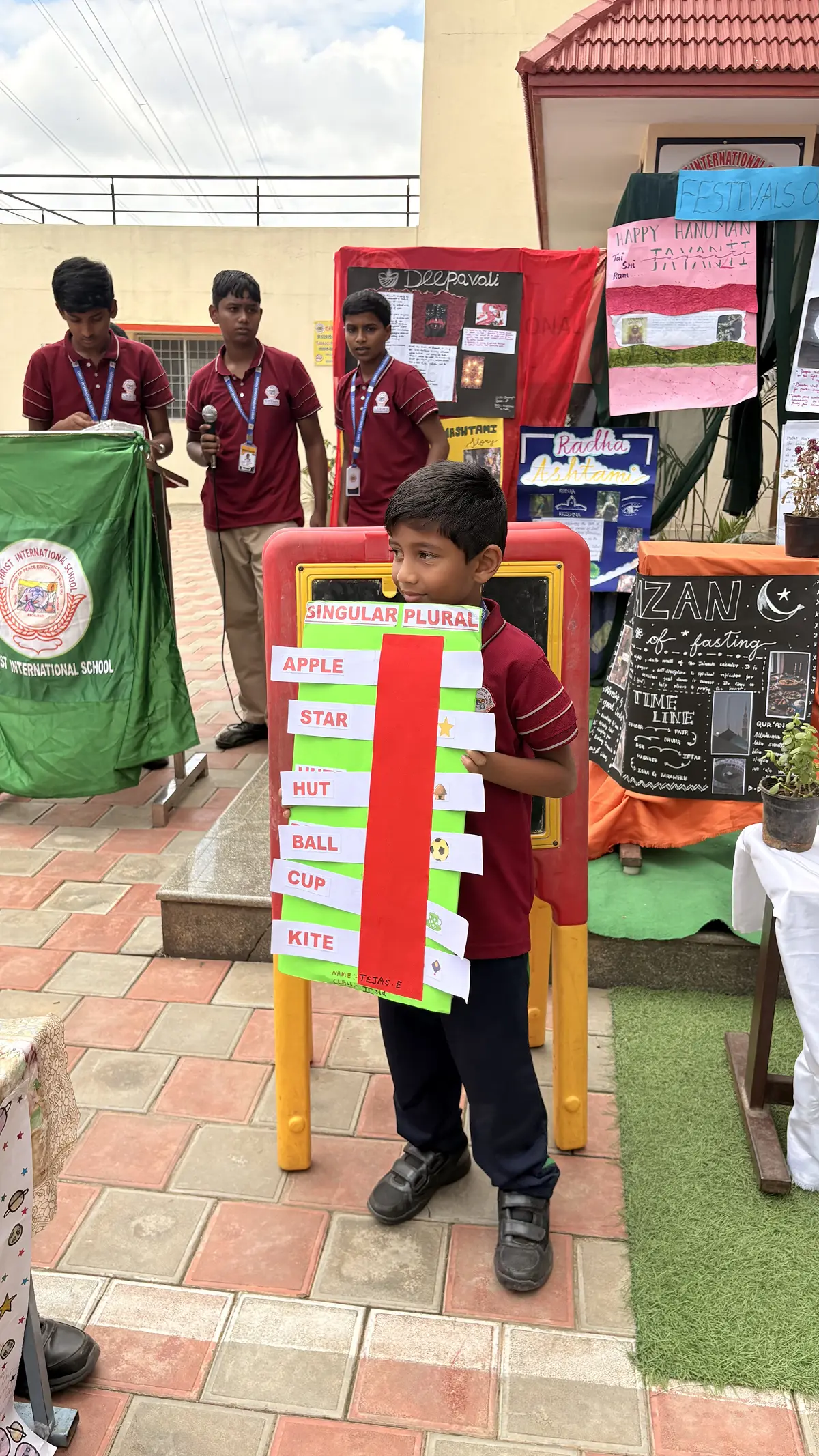 student explaining singulars